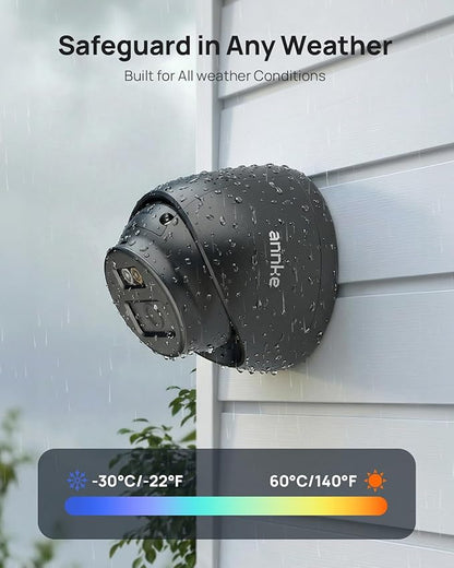 ANNKE 3K PoE Security Camera with Red-Blue Strobe Flash Light Alarm, 123° Wide Angle, Smart Dual Light Color Night Vision for Surveillance, AI Detection, H.265+, IP67, 2-Way Audio & 512GB SD Card Slot