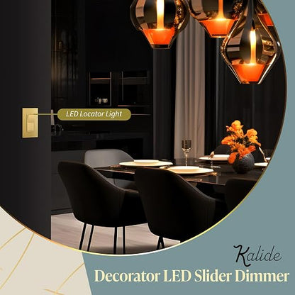 TOPGREENER Dimmer Paddle Switch for Dimmable 300W LED/CFL Lights,Gold,1P