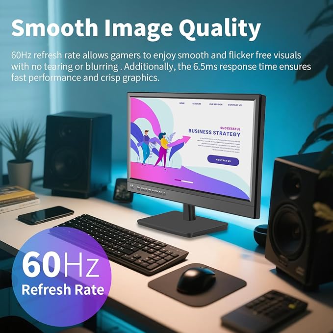Jexiop 17inch Security Monitor,Supports Wall-Mounted-USB/Full Format Video Playback,CCTV Monitor with AV/HDMI Input/VGA/Headphone Output,Built-in Speaker, Remote Contro