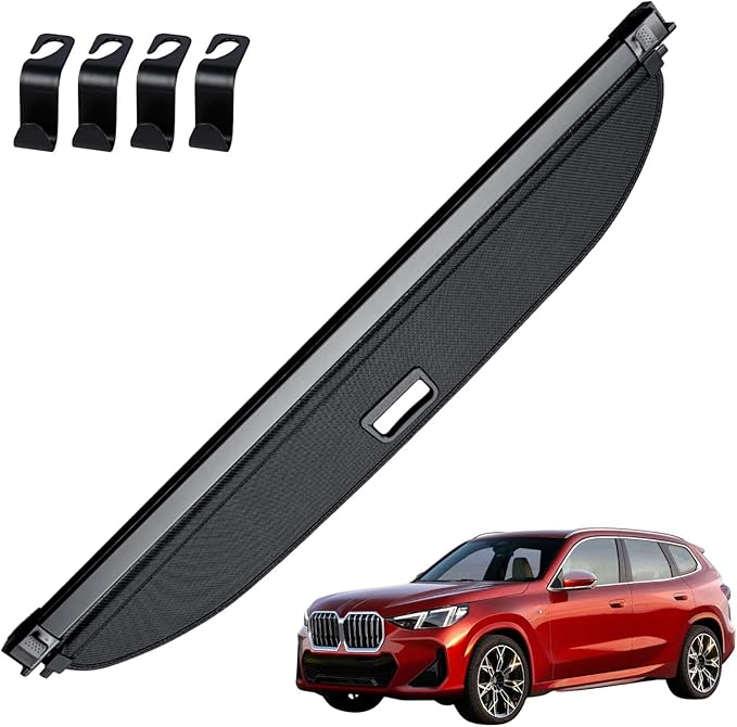 AUXKO Retractable Cargo Cover for BMW X3 2024-2018, Trunk Cargo Cover Luggage Security Shade Cover for 2024 2023 2022 2021 BMW X3 Shielding Shade Anti-Peeping Luggage Privacy Screen, Carbon Fiber