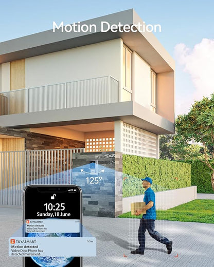 TMEZON WiFi Video Intercom System Doorbell with Camera and 7 Inch Monitor IP Wired Video Door Phone 1080P Wired Night Vision,No Monthly Fees, Support Remote Unlock Door Release,Snapshot, Tuya
