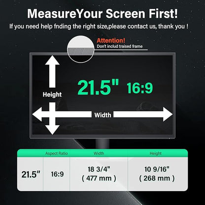 [2 Pack] 21.5 Inch Computer Privacy Screen for 16:9 Aspect Ratio Widescreen Monitor, Eye Protection Anti Glare Blue Light Computer Monitor Privacy Filter, Removable 21.5 in Protector Film
