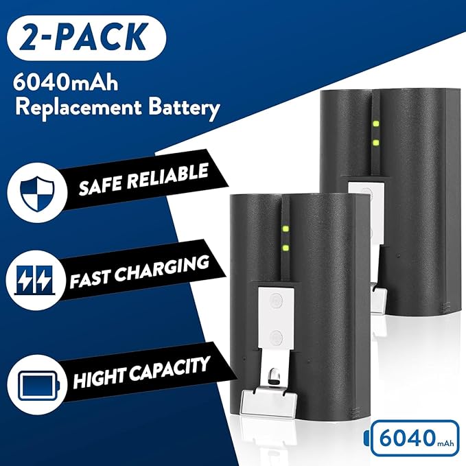 YUELAN 4-Pack 6040mAh Replacement Ring Battery with Charger Station for Ring-Video Doorbell 2/3/4/Plus/Pro, Spotlight Camera & Stick Up Cam Indooor & Outdoor (4-Pack)