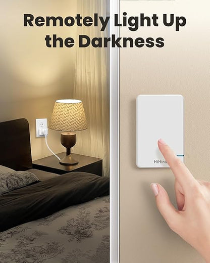 Wireless Remote Control Electrical Outlet Plug Switch for Lights, Fans, Christmas Lights, Home Appliance, 300 ft Long Range White Mini On Off Power Switch, 15A/1500W, 1 Remote + 1 Outlet
