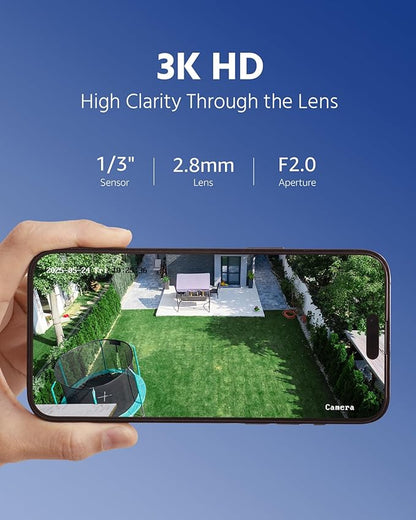ANNKE 3K PoE Camera with Audio/Mic, IP Turret Security Camera Outdoor Indoor, Color Night Vision, AI Human Detection, IP67 Weatherproof, 116° Wide Angle 2.8mm Lens, 24/7 Recording,RTSP, @20fps