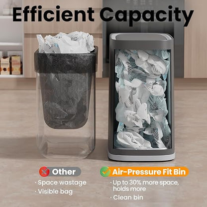 2.6 Gallon Small Slim Bathroom Trash Can with Lid, Dog Proof Garbage Can