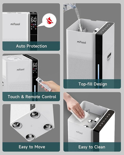 Mifasol Cool & Warm Mist Humidifier Large Room, Large Humidifiers for Home