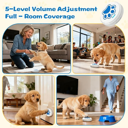 ChunHee Dog Bells to Go Outside – Bell for Dogs to Ring to Go Potty | Dog Door Bell with 5 Adjustable Volume & 36 Ringtones | Chew-Proof Dog Potty Bell | Bells for Dog Training to Go Outside