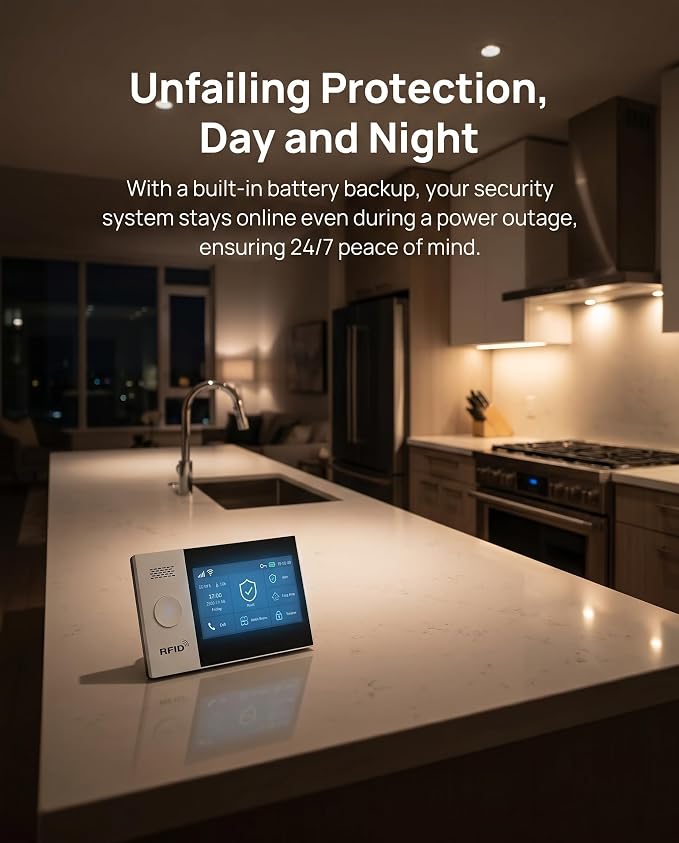 Alarm System for Home Security (24-Piece) | 4.3" Touch Screen | SOS | App Instant Alerts | Wireless Smart System | Work with Alexa | No Monthly Fee