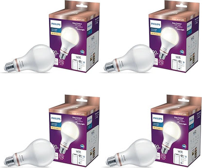 Philips Smart 100W A21 Soft White LED Smart Bulb 4-Pack - E26- Indoor - Connects to Your Wi-Fi- Control with Voice or App - Powered by WiZ Connected