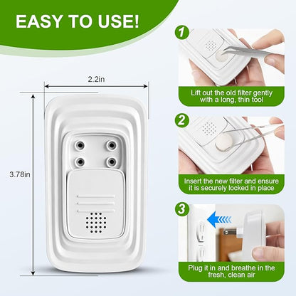 Ionic Air Purifier, 2026 New Plug in Negative Ion Air Purifiers, Quiet Air Freshener, Filter Free, for Home, Bedroom, Office, Basement, Odor, Smoke, Dust, Pet Smell (4Pcs, with 8 Fragrance Tablets)