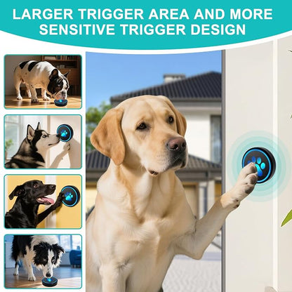Dog Door Bell for Potty Training, Smart Wireless Doggie Doorbell to Go Outside, 1000 Feet Long Range with IP65 Waterproof Super-Light Touch Button, 60 Melodies & Adjustable Volume (Black)