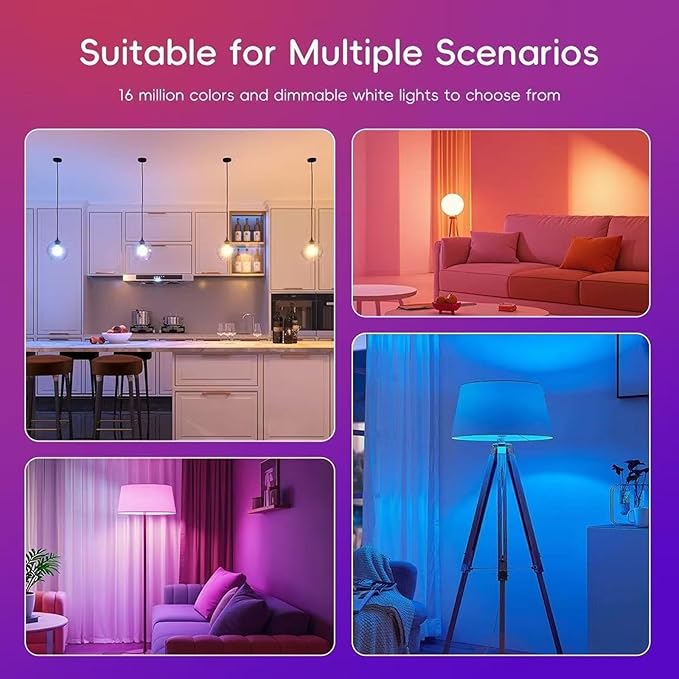 Smart Flood Light 9W RGBCW, WiFi RGB Tunable White Outdoor Light with App Control, Compatible with Alexa & Google Home, 850LM Color Changing LED Floodlight for Home Garage Living Room (1Pcs)
