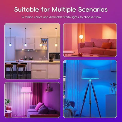 Smart Flood Light 9W RGBCW, WiFi RGB Tunable White Outdoor Light with App Control, Compatible with Alexa & Google Home, 850LM Color Changing LED Floodlight for Home Garage Living Room (1Pcs)