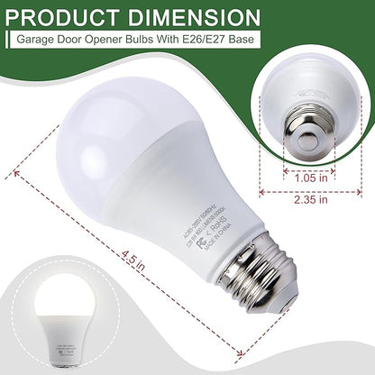 2-Pack Universal Garage Door Opener LED Light Bulb,5000K Daylight,Compatible with All Garage Door Opener Brands Such as Genie, Chamberlain, Craftsman and LiftMaster Operators