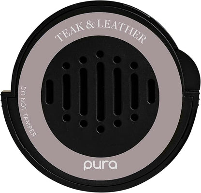 Pura Car Scent Refill - Fragrance for Pura Car Diffuser - Clean & Safe Luxury Diffuser Scent - Long-Lasting Fragrance for 30 Days of Aroma - Teak & Leather