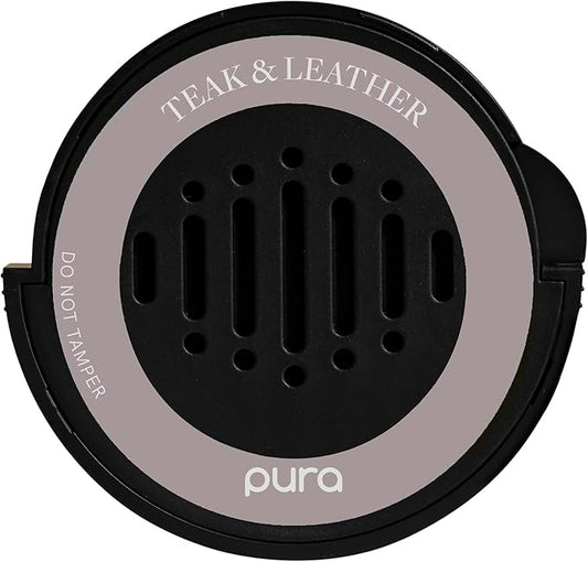 Pura Car Scent Refill - Fragrance for Pura Car Diffuser - Clean & Safe Luxury Diffuser Scent - Long-Lasting Fragrance for 30 Days of Aroma - Teak & Leather