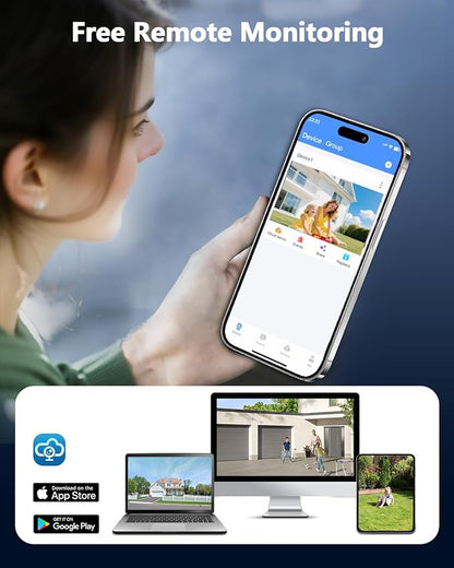 OOSSXX Ultra Wide-Angle 5MP Wired Outdoor PoE IP Cameras for Home Security Outdoor Camera System Video Surveillance