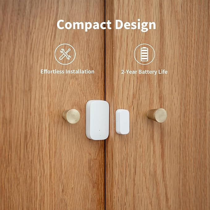 Aqara Door and Window Sensor T1, Mini Wireless Contact Sensor for Smart Home Security and Automation, Requires Aqara Hub, Zigbee 3.0, Works with Apple HomeKit, Alexa, IFTTT