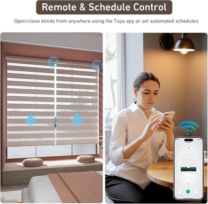 Rollerhouse AM25MEL Smart WiFi Blinds Motor for 1.5''/38mm Tubes - Tuya App Control, Alexa/Google Home, No Hub Needed - Works with Zebra/Roman/Roller Shades - 110-240V AC Plug-in, Ultra Quiet (30dB)