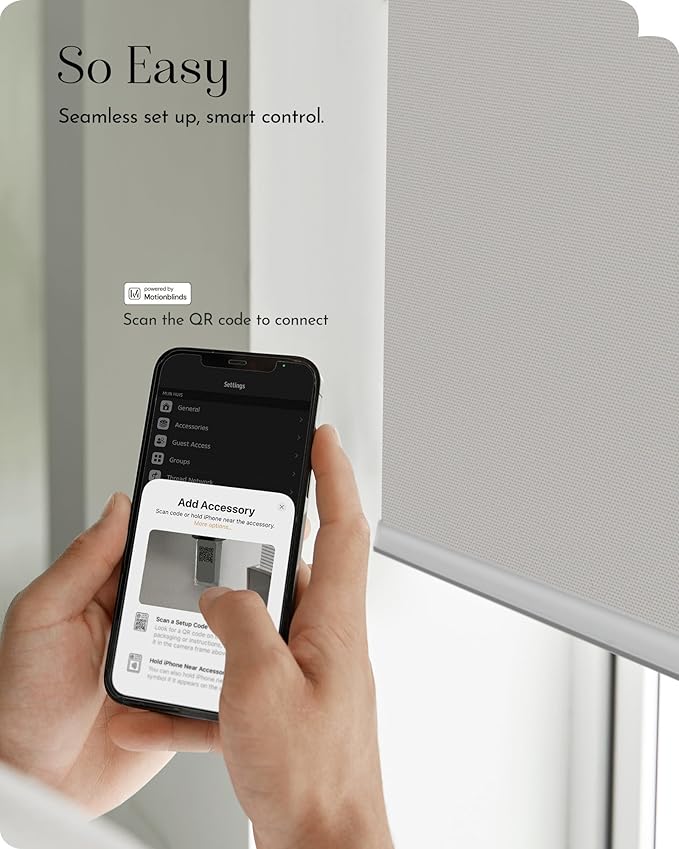 Graywind Smart Roller Shades 100% Blackout Window Blinds with APP Control Customized Automatic Shades for Home and Office(38" Wx72 H,White)
