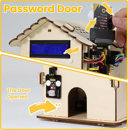 KEYESTUDIO Smart House Kit for Micro:bit V2(not Included), DIY Microbit Home Automation Educational STEM Kit for Beginners 15+
