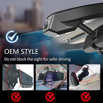 Mangoal 4K Dash Cam fit GMC Sierra 1500 2019-2021, 1500 Limited 2022, 2500 HD/3500 HD 2020-2023(Model B), Model B & Model A Have Same Models Years but Vehicle Sensor Cover are Different