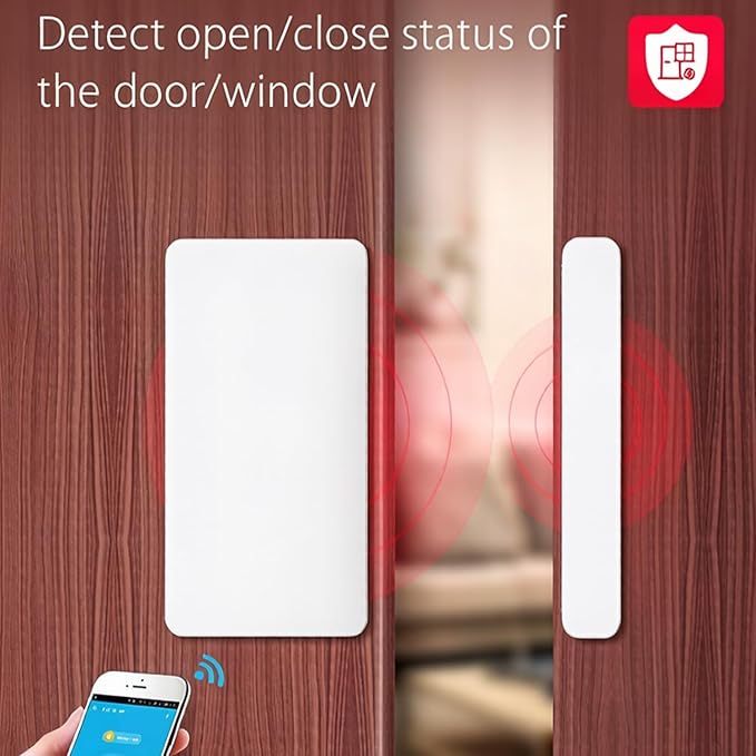 3 Packs Smart Door Window Sensor, Mini Door Sensor for Smart Home, Works with APP,Group Control Devices