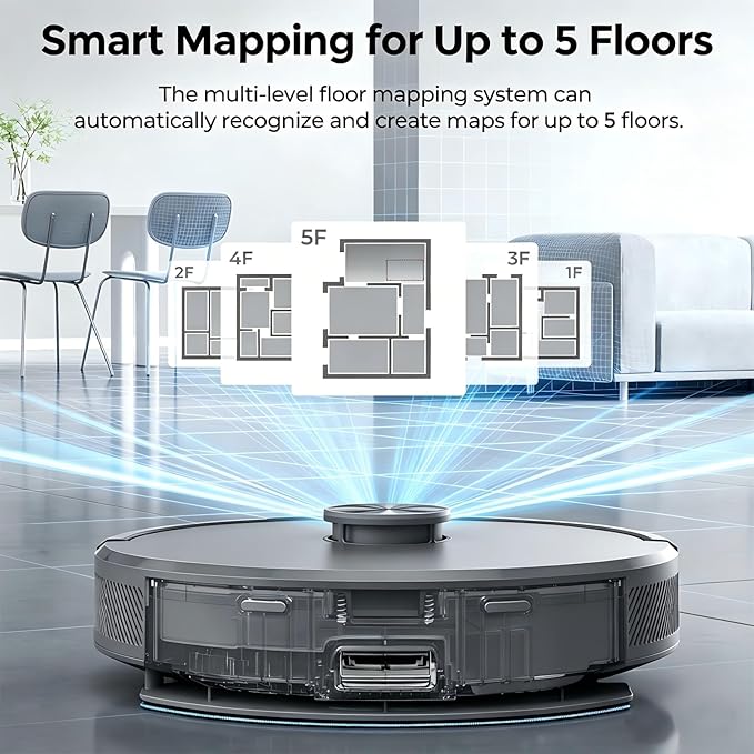 Kilgone Robot Vacuum and Mop Combo, Tangle-Free Powerful Suction, Robotic Vacuum Cleaner - Alexa & App Scheduling, Long Runtime, Automatic Robot Vacuum Cleaners for Home