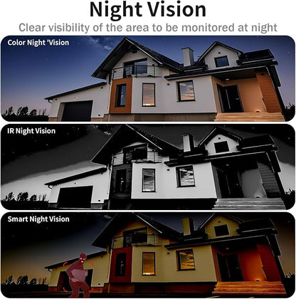 Security Camera Outdoor, E3Z 3MP PTZ 360° IP65 Weatherproof, AI Motion Tracking, Full-Color Night Vision, 2-Way Audio, TF/Cloud Storage