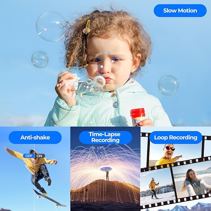 Video Camera Camcorder 4K 30fps 48MP with IR Night Vision, 16X Digital Zoom Cam Corder 3.0" 270° Rotation Touch Screen Video Recorder for YouTube with Remote Control, Battery, 32GB SD Card