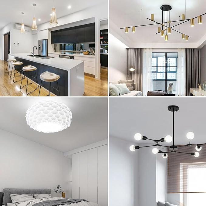 MorningLight A15 Ceiling Fan Light Bulb 60 Watt Equivalent, 6.5W Dimmable LED Light Bulbs, 5000K Daylight, E26 Base, 4 Pack A15 6.5W LED Light Bulbs 60W for Pendant, Hallway Fixtures, 600LM