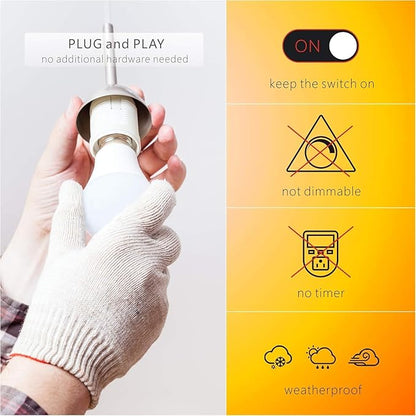 Dusk to Dawn Light Bulbs, Built-in Photocell Light Sensor, Automatic On/Off, E26 Base 9W 60W Equivalent, AC120V 3000K Warm White, Indoor/Outdoor Sensor LED Bulb for Yard Entrance Porch 4Pack
