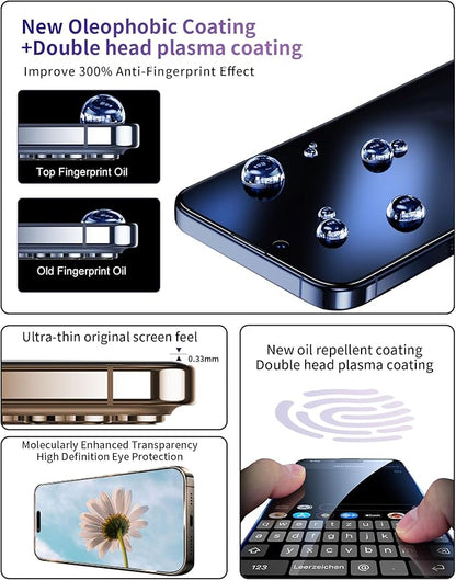 2 Pack for iPhone 16 Pro Max Privacy Screen Protector Tempered Glass for iPhone16ProMax 6.9inch [Auto-Installation] Anti-Spy Private Glass Film No Bubble 9H Hardness Anti-Scratch HD