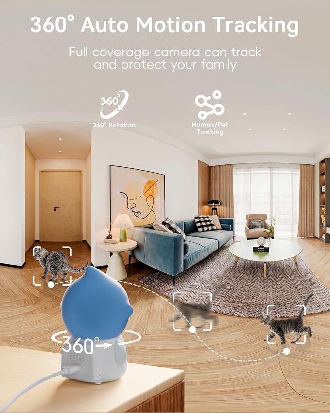 ZUMIMALL Pet Camera with Laser Toy, 2K WiFi Dog Cat Camera with Phone App