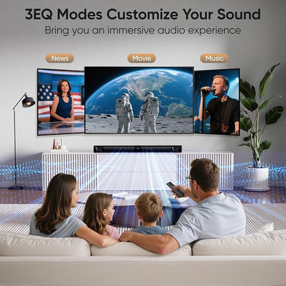 Sound Bar for Smart TV, 80W 2.0 Channel Surround Sound System