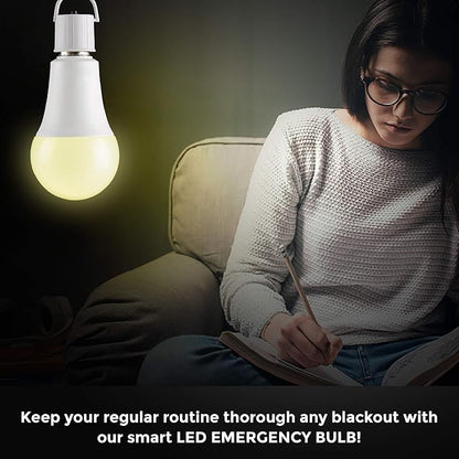 Ciata Lighting LED Smart Emergency Light Bulb with Rechargeable Battery Back-up - Intelligent Lighting, Lasts 3-4 Hours During Power Outage - Extra Hook for Camping, Outdoor (2 Pack)