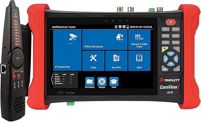 Triplett 8174 CamView 7 Security Camera Tester and 2.4G Spectrum Analyzer with 7" Retina Touch Screen