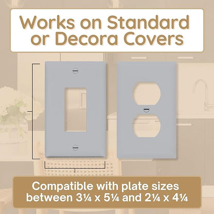 BeraTek Power Perch Wall Outlet Shelf | Declutter & Reclaim Counter Space | Bedroom & Bathroom Organizing Shelves | Alexa Echo Dot Holder, Router Shelf, Holds Electric Toothbrush | Gray, 1-Pack