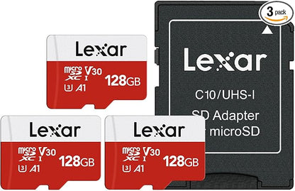 Lexar E-Series 128GB 3 PK Micro SD Card microSDXC UHS-I Flash Memory Card