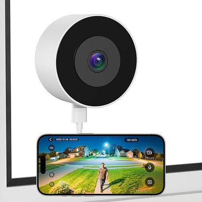 litokam Window Cameras for Home Security, 2.4GHz & 5GHz Indoor Window Camera with Al Color Night Vision, Person/Motion/Sound Detection & Real-Time Alerts, 24/7 Recording, 104° View Angle