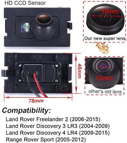Super HD vehicle camera 1280x720 pixels 1000 TV lines Waterproof Vehicle Car Rear View Backup Camera, 170° reverse camera for Land Rover Freelander 2 Discovery 3 LR3 Discovery 4 LR4 Range Rover Sport