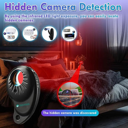 JMDHKK M8000 Hidden Camera Detector, Camera Finder,Bug Detector, Magnetic Tracker Detector, Portable Privacy Protection Device for Travel, Hotels, Vehicles, Offices, and Fitting Rooms (Silver)
