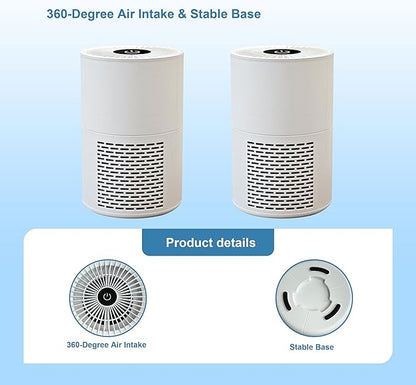 Small Air Purifier Desk mini air purifier 3-in-1 Filters for Dust Smoke Odors Quiet for Office Desktop Bedroom Hotel GrowthLife KJ30F-143 White 4.8 x 4.8 x 7.2 inch