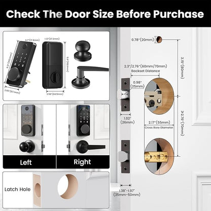Keyless Entry Deadbolt Door Lock with Knobs, Biquole Smart Door Knob Lock