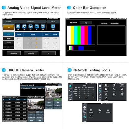 8K IP Camera Tester, WANLUTECH All in One CCTV Tester 7inch Touchscreen TVI CVI AHD SDI CVBS Camera Test TDR Cable Test OPM VFL 90W PoE Power DMM Network Tools WiFi HDMI VGA (IPC-9800CLMOVTADHS Pro)