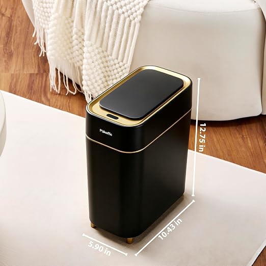 Pukomc Motion Sensor Wastebasket,2.3 Gallon Bathroom Trash can with lid