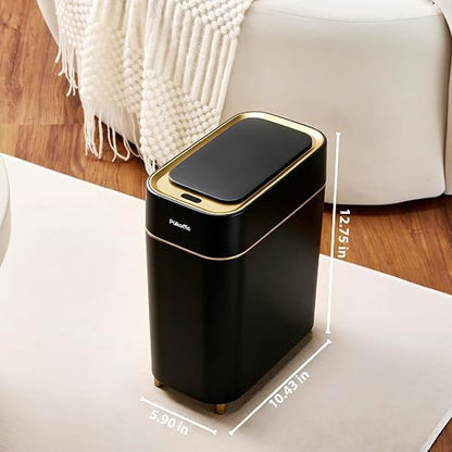 Pukomc Motion Sensor Wastebasket,2.3 Gallon Bathroom Trash can with lid