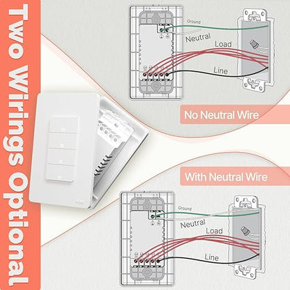 MOES 2nd Generation Zigbee Smart Switches, No Neutral Wire, Require MOES Zigbee Hub Inteligente Single Pole Light Switch, Compatible with Alexa Google Assistant, Support Tuya Smart Life
