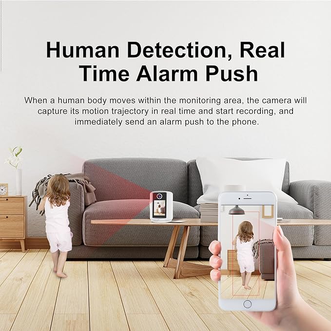 EVERSECU 2 Way Video Baby Camera with 2.4" HD Screen&Warm Nightlight, One-Button Video Call, 2K HD Resolution, Pan/Tilt/Zoom, Human Detection&Auto Tracking, Work with Alexa, SD Card&Cloud Storage